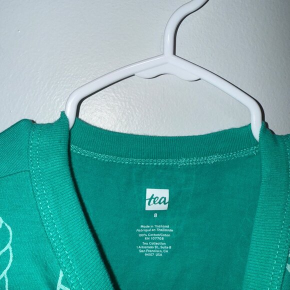 Green Ice Cream Cone Print Long Sleeve Layered Tee By Tea Collection Size 8 Boys - Picture 5 of 5